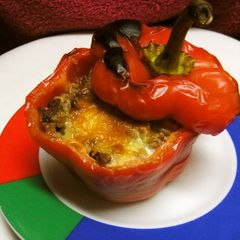 A picture of 5-Minute Meat-Stuffed Bell Peppers.