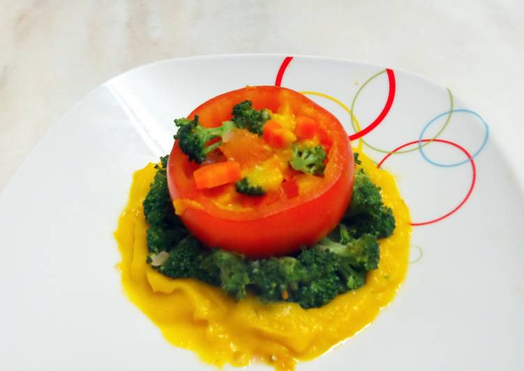 Step-by-Step Guide to Make Any-night-of-the-week Mixed vege with tomato cup