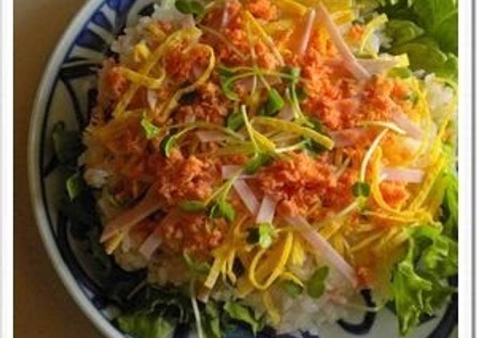 Easy Lemony Chirashi Sushi with Salmon Flakes