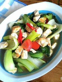 Foto resep Oseng sawi tahu