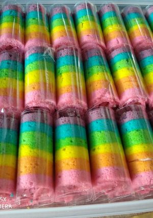 Foto resep Bolu Rainbow gulung