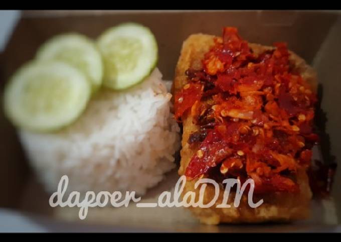 Martabak tahu crispy sambel geprek