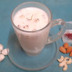 A picture of Makhana Milk Loaded With Saffron & Dry Fruits (Vrat Special).