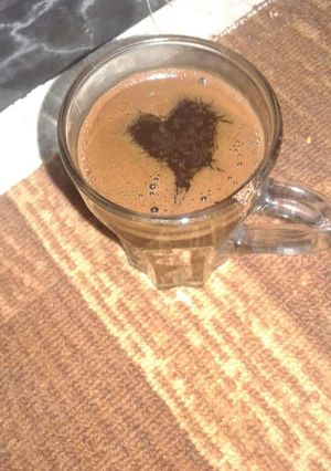 صورة لوصفة قـهـوة مـع قـلـب ❤🙈