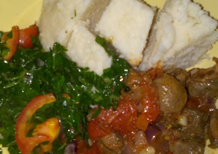 Recipe of Ultimate Ugali beef and sukuma