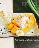 Xôi xoài lá dứa rưới cốt dừa