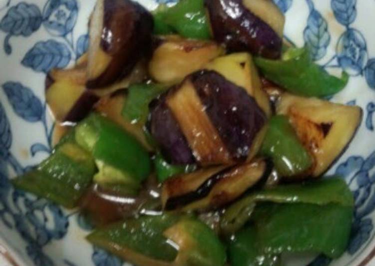 Recipe of Ultimate Eggplant &amp; Green Pepper with Sweet Miso