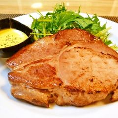 A picture of Ham Steak With Honey Mustard Sauce.