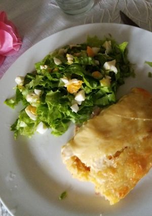 Una foto de Polenta rellena al horno