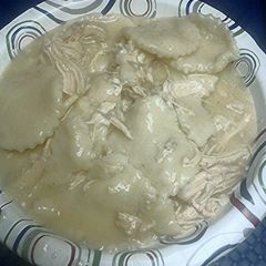 A picture of Chicken and dumplings.