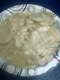 A picture of Chicken and dumplings.