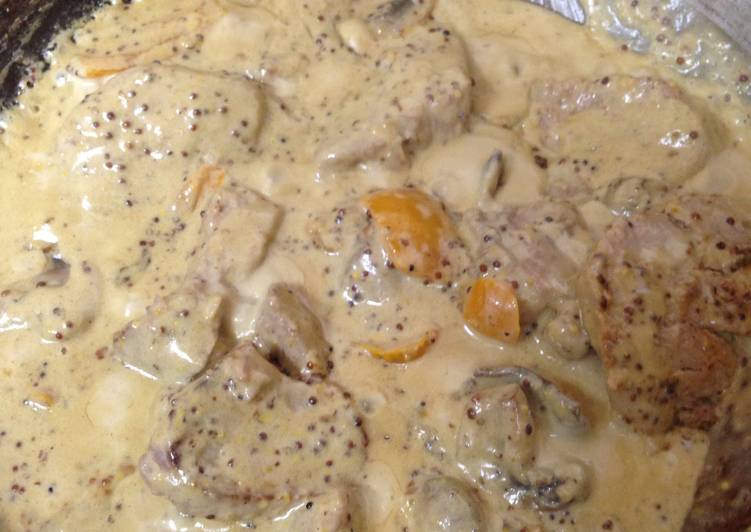 Steps to Make My Pork in Garlic and Mustard Sauce with Mushrooms 😄❤️ in 23 Minutes for Mom