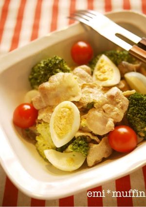 A picture of With Pork A Side Dish Treat Deli Salad.
