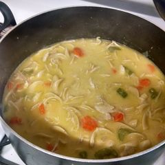 Mom's Crock Pot Creamy Chicken Noodle Soup (From Carcass) A picture of Mom's Crock Pot Creamy Chicken Noodle Soup (From Carcass).
