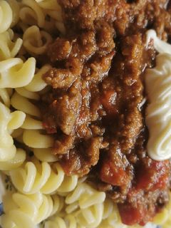 Una foto de Fideos con salsa de carne de soja