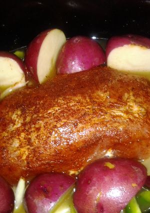 A picture of Jessie's slow cooked Pineapple Pork Roast.