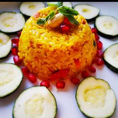 A picture of Navratan pulao.
