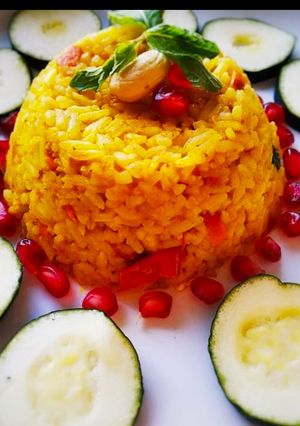 A picture of Navratan pulao.