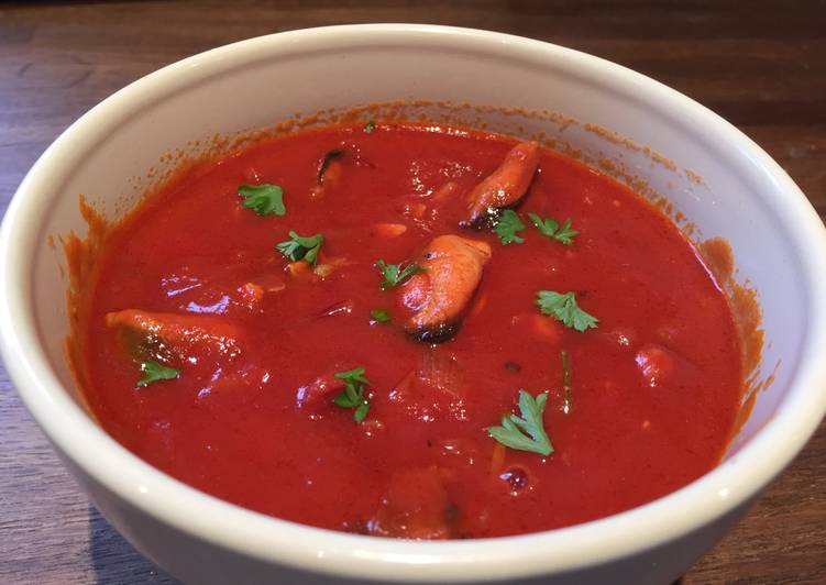 Recipe of Speedy Smoked Mussels In Tomato Soup