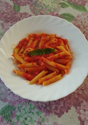 Foto di Pasta con crema di peperoni