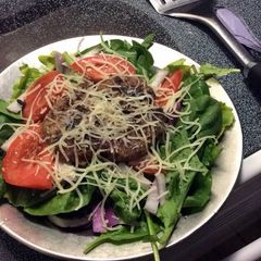 A picture of Turkey Burger Salad.