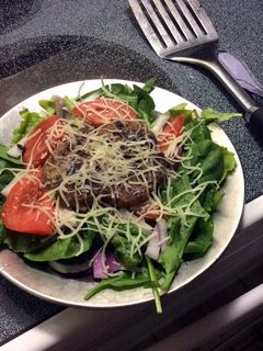 A picture of Turkey Burger Salad.