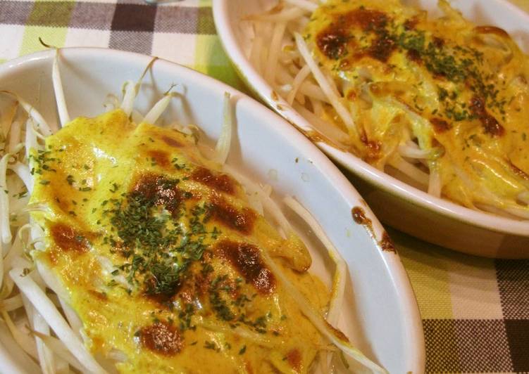 Baked Bean Sprouts with Curry Mayonnaise