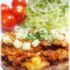 Pork Sauté with Creamy Tomato Cheese Sauce A picture of Pork Sauté with Creamy Tomato Cheese Sauce.