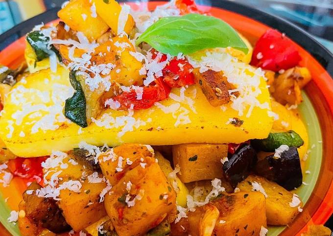 Il modo più semplice a Preparare Qualsiasi notte della settimana Polenta farcita con verdure e olive