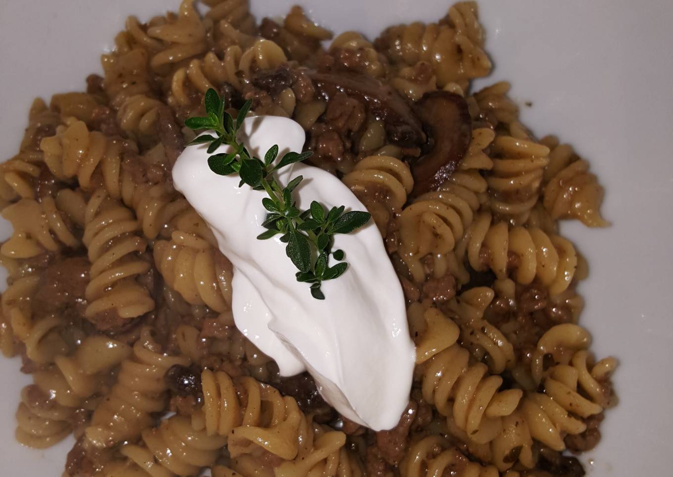 Savory Ground Beef Stroganoff