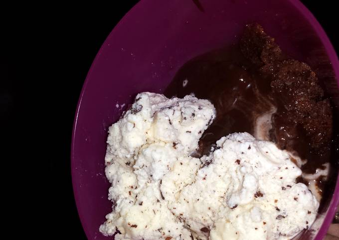 Recipe of Super Quick Hot fudge cake