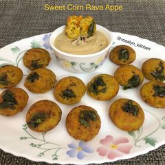 Sweet Corn Rava Appe A picture of Sweet Corn Rava Appe.