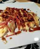 Bacon Banana Beer Gluten Free waffles & Bourbon Brown Butter Caramel Sauce