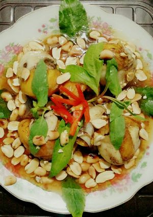 Hình của món Cút lộn ram me.