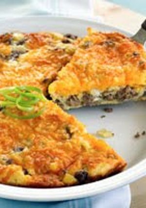 A picture of Cheeseburger Pie.