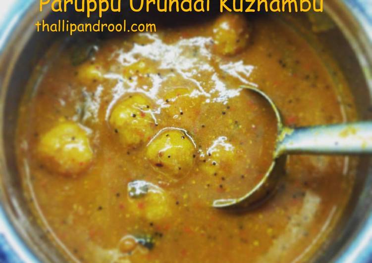 Recipe of Favorite Paruppu Urundai Kuzhambu
