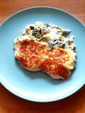 Lasaña de espinacas y queso gorgonzola