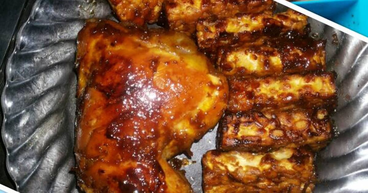  Resep  Menu Diet  GM day 5 ayam dan tempe  bakar  teflon 