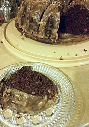 A picture of Mama's Triple Chocolate Cake.