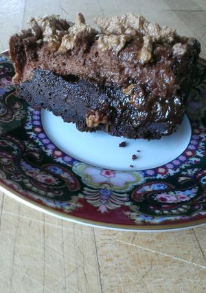 A picture of Dairy Free Chocolate-Peanut Butter Fudge Pie.