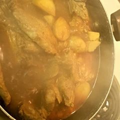 A picture of Pork Adobo with a twist!.