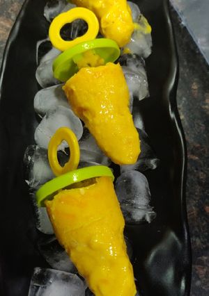 A picture of Mango malai kulfi.