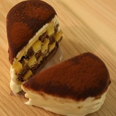 A picture of Heart-Shaped Block Design Tiramisu Cake.