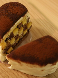 A picture of Heart-Shaped Block Design Tiramisu Cake.