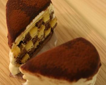 Ready to Serve HeartShaped Block Design Tiramisu Cake Very Delicious