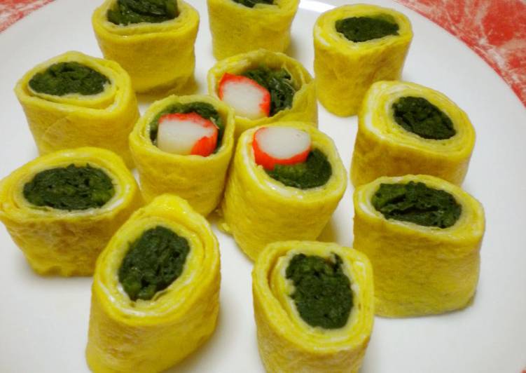 Steps to Make Speedy Rolled Omelette with Seasoned Spinach