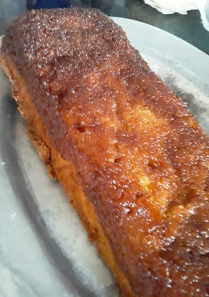 Una foto de Budín de manzana acaramelado