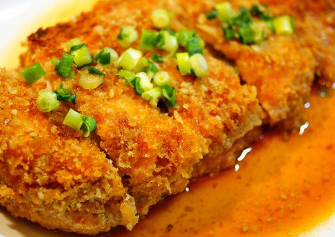 Chicken Cutlets in Sweet-Savory Sesame Sauce