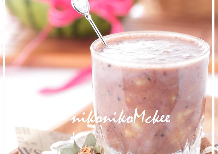 Recipe of Quick Soy Milk with Cocoa, Black Sesame and Banana | This is Recipe So Awesome You Must Attempt Now !!