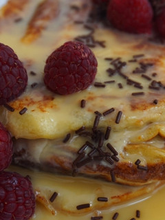 Una foto de Tarta de tortitas americanas